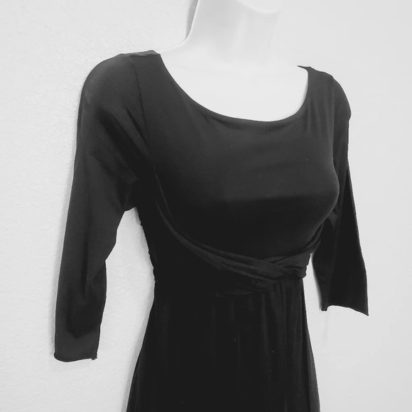 💚5/$25 Velvet by Graham & Spencer Black Knee Length Dress Size Small - Picture 5 of 11